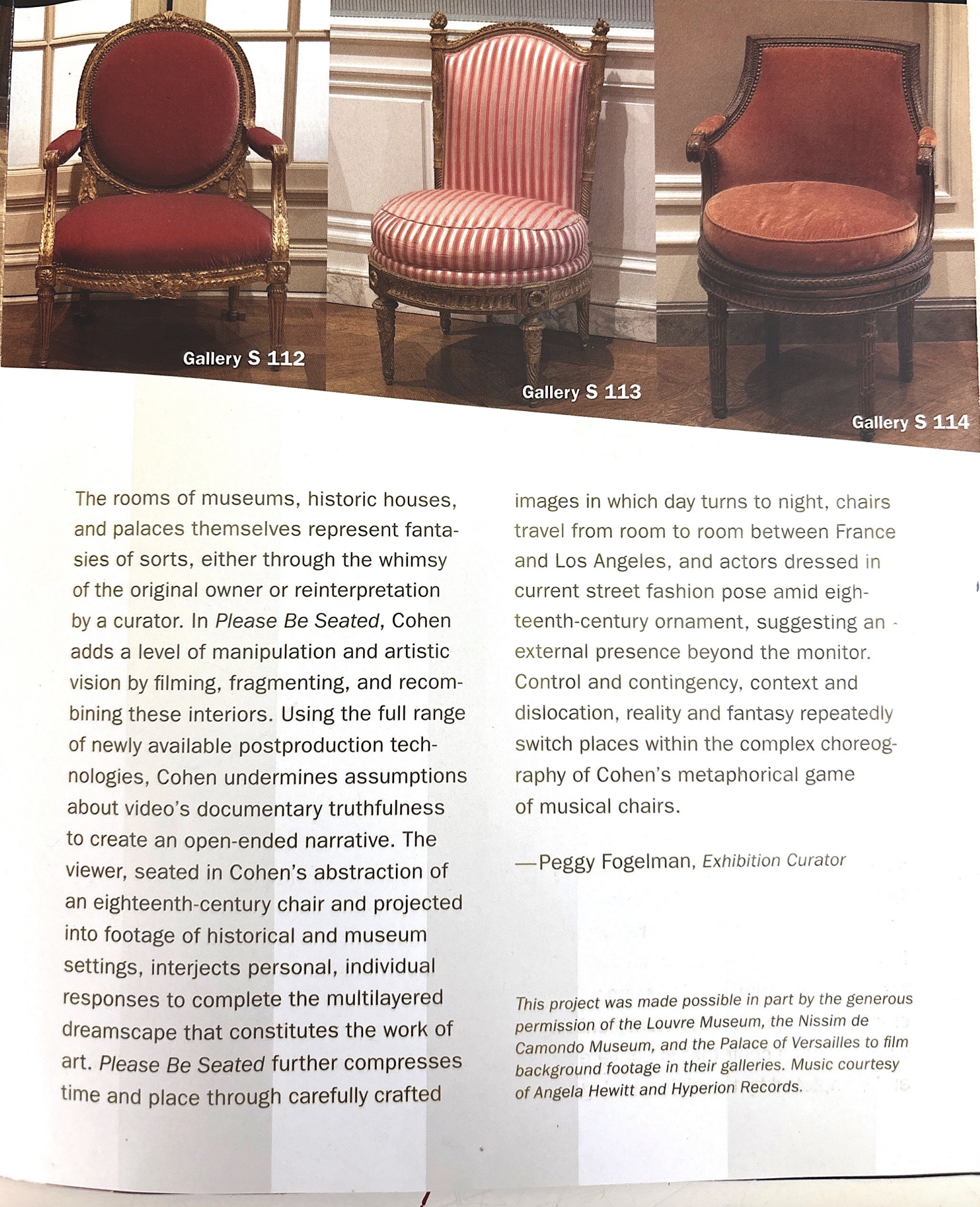 Please Be Seated catalog page