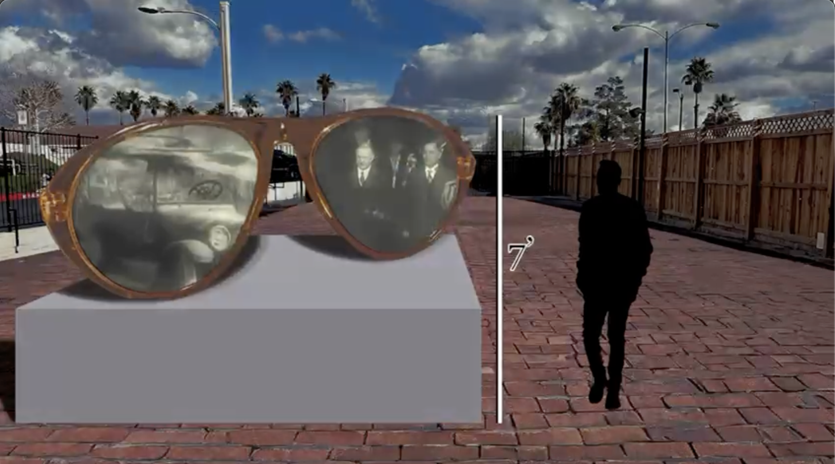 Public art work - sunglasses sculpture